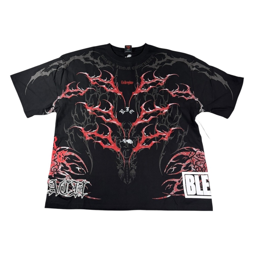 Civil Regime Bleach Koga Kuchiki 199X Oversized Graphic Tee Black Mens XXL New